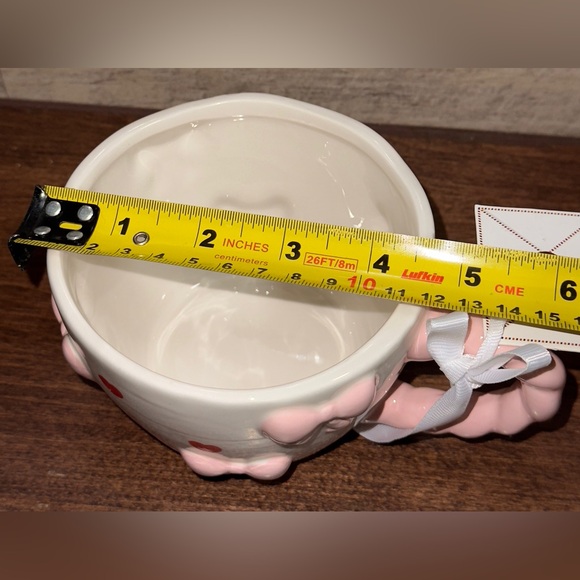 Super Cute Ceramic Mug with Red Hearts ❤️  and Pink Bows 🎀  Valentines Day - Picture 8 of 10